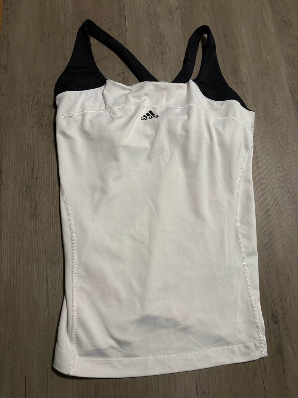 adidas Women’s White Swim One-Piece with Black Straps size L